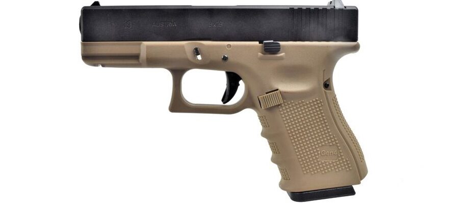 Pistola softair a gas G19 Gen. 4 dual tone nera e tan